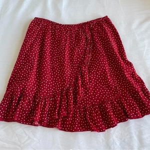 brandy melville polka dot ruffled skirt